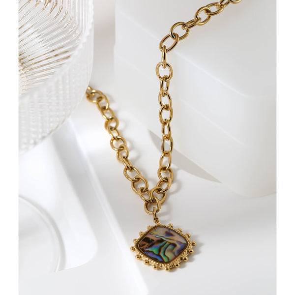 Trendy Abalone Shell Pendant Necklace