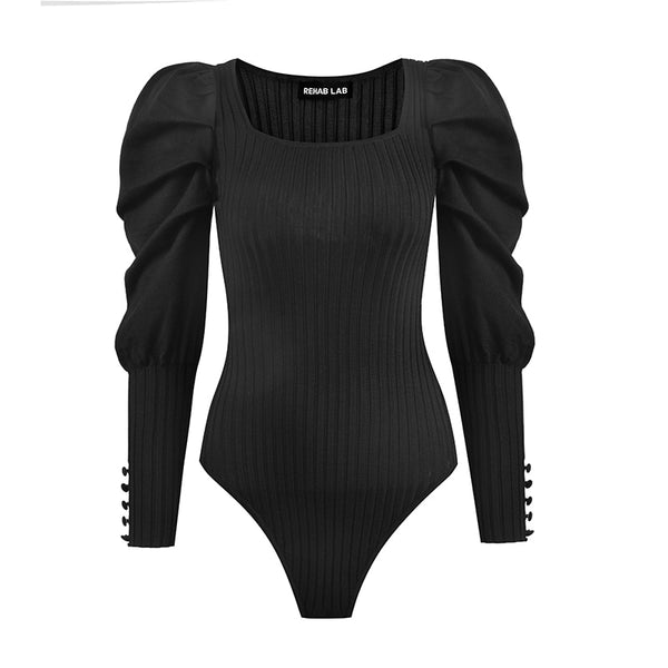 Knitted Square Collar Bodysuits
