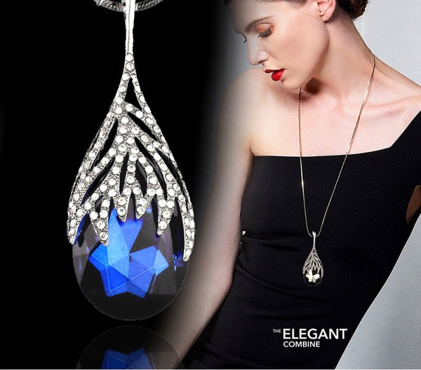 Waterdrop Shaped Big Pendant Necklace