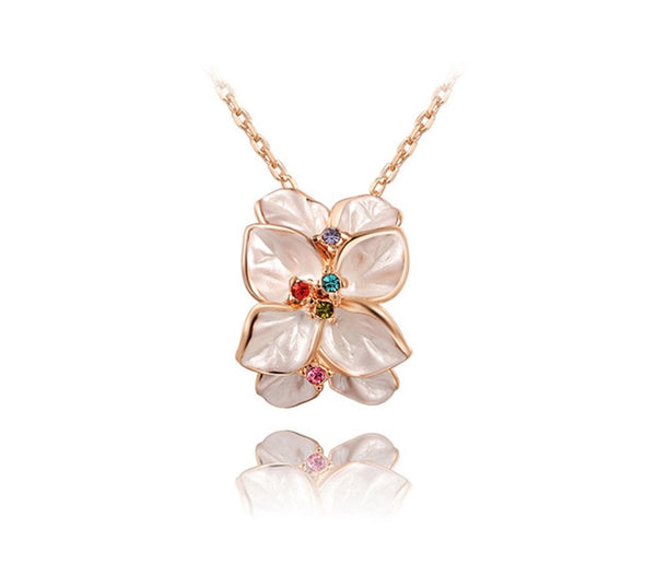 White Glaze Pendant Necklace